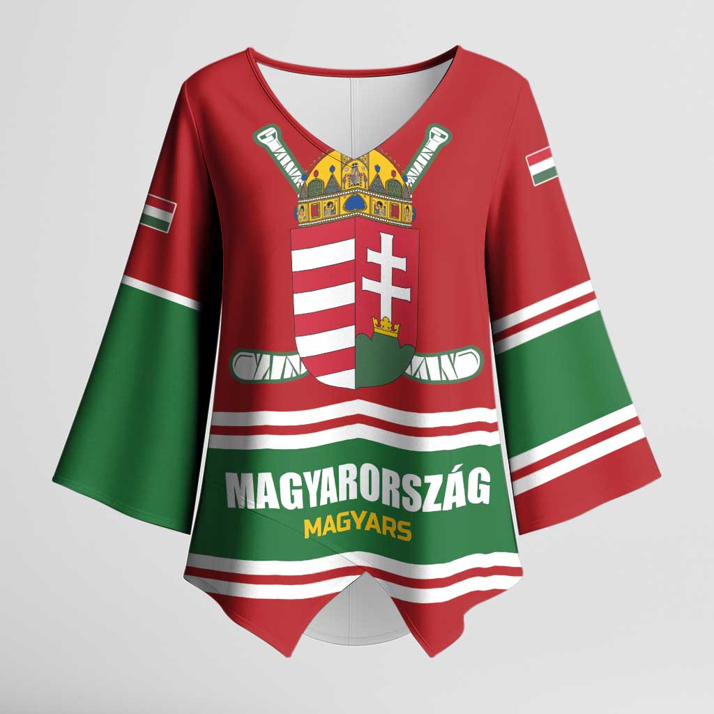 Custom Hockey 2026 Hungary Kimono Sleeve Blouse Magyars Go Champions