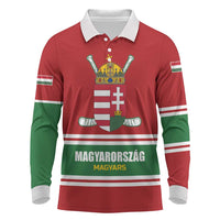 Custom Hockey 2026 Hungary Long Sleeve Polo Shirt Magyars Go Champions