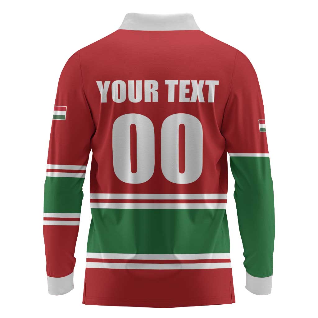 Custom Hockey 2026 Hungary Long Sleeve Polo Shirt Magyars Go Champions
