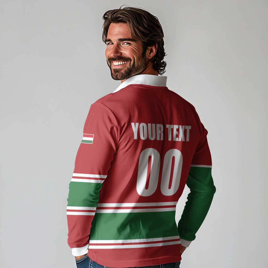 Custom Hockey 2026 Hungary Long Sleeve Polo Shirt Magyars Go Champions