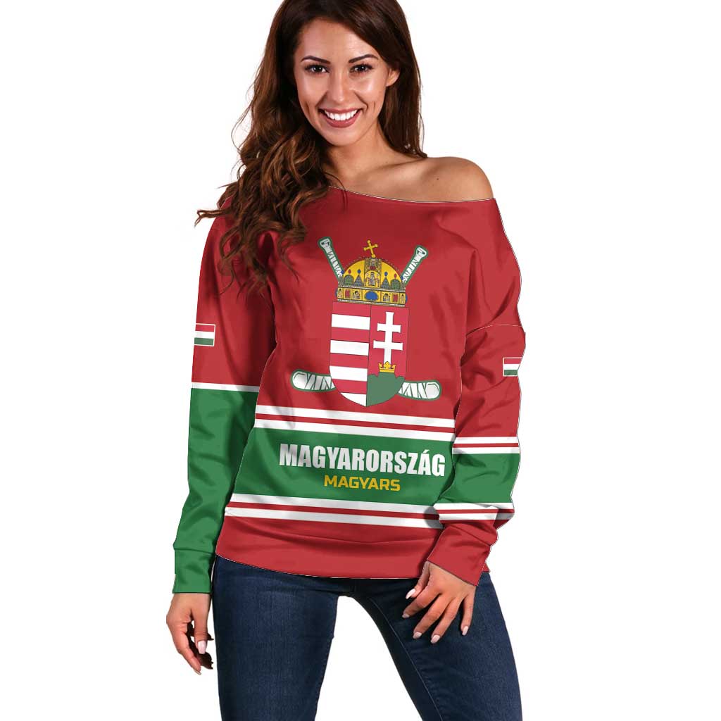 Custom Hockey 2026 Hungary Off Shoulder Sweater Magyars Go Champions
