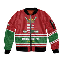 Custom Hockey 2026 Hungary Sleeve Zip Bomber Jacket Magyars Go Champions