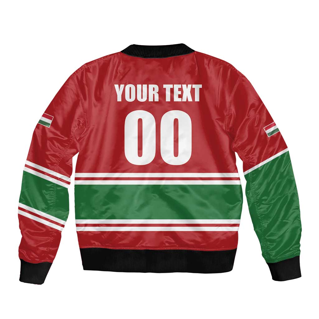 Custom Hockey 2026 Hungary Sleeve Zip Bomber Jacket Magyars Go Champions