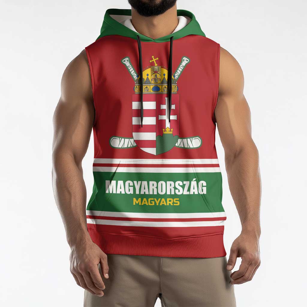 Custom Hockey 2026 Hungary Sleeveless Hoodie Magyars Go Champions