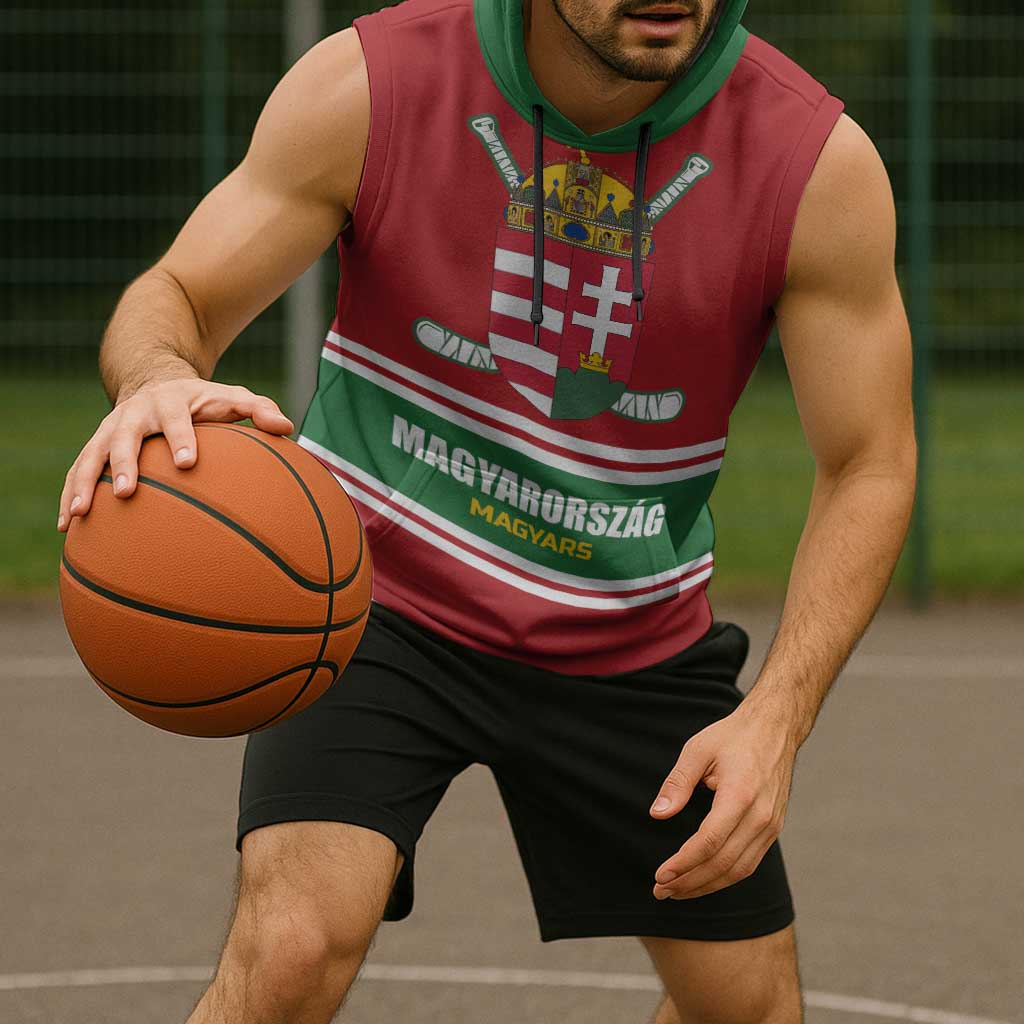 Custom Hockey 2026 Hungary Sleeveless Hoodie Magyars Go Champions
