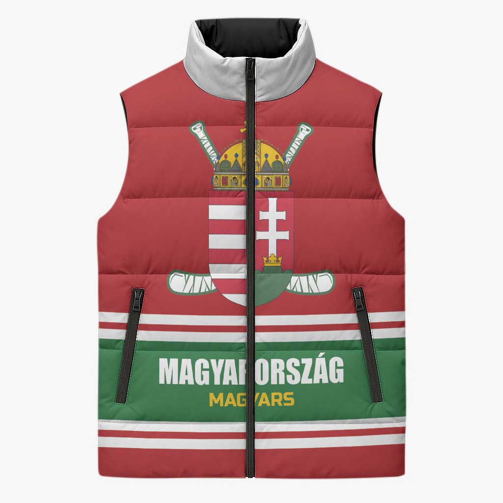 Custom Hockey 2026 Hungary Sleeveless Puffer Jacket Magyars Go Champions