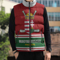 Custom Hockey 2026 Hungary Sleeveless Puffer Jacket Magyars Go Champions