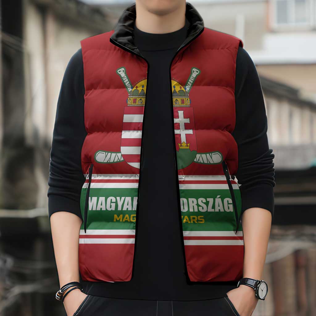 Custom Hockey 2026 Hungary Sleeveless Puffer Jacket Magyars Go Champions