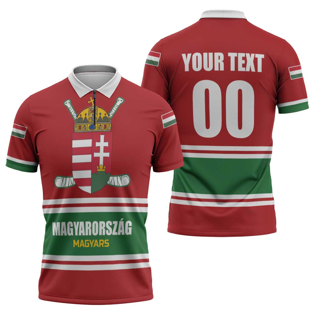 Custom Hockey 2026 Hungary Zipper Polo Shirt Magyars Go Champions