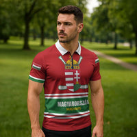 Custom Hockey 2026 Hungary Zipper Polo Shirt Magyars Go Champions