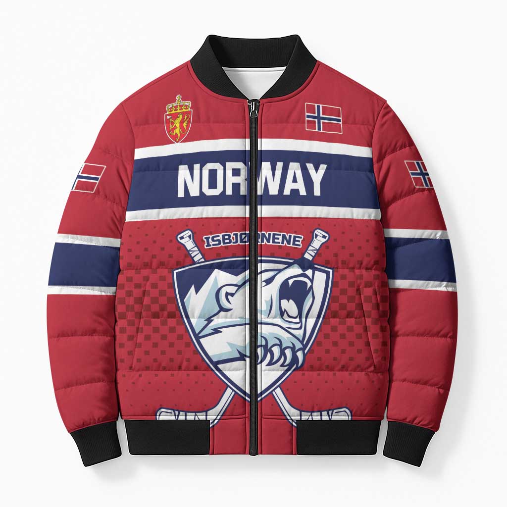 Custom Hockey 2026 Norway Bomber Puffer Jacket The Polar Bears Norge Come On