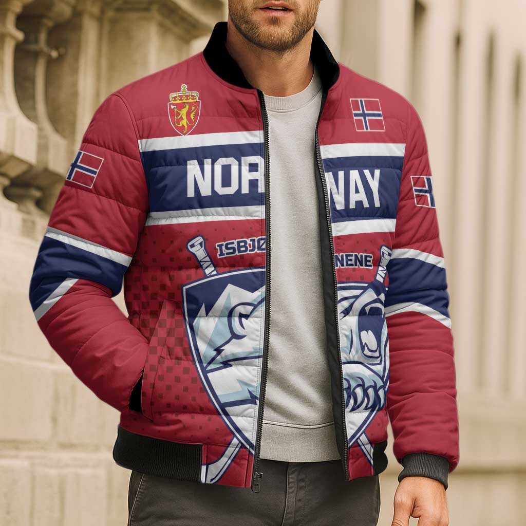 Custom Hockey 2026 Norway Bomber Puffer Jacket The Polar Bears Norge Come On