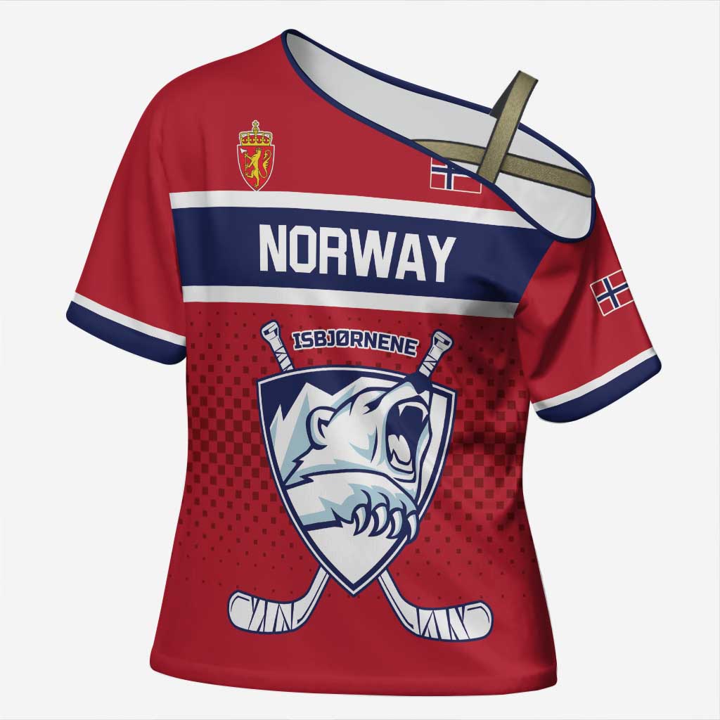 Custom Hockey 2026 Norway Cross Shoulder Shirt The Polar Bears Norge Come On