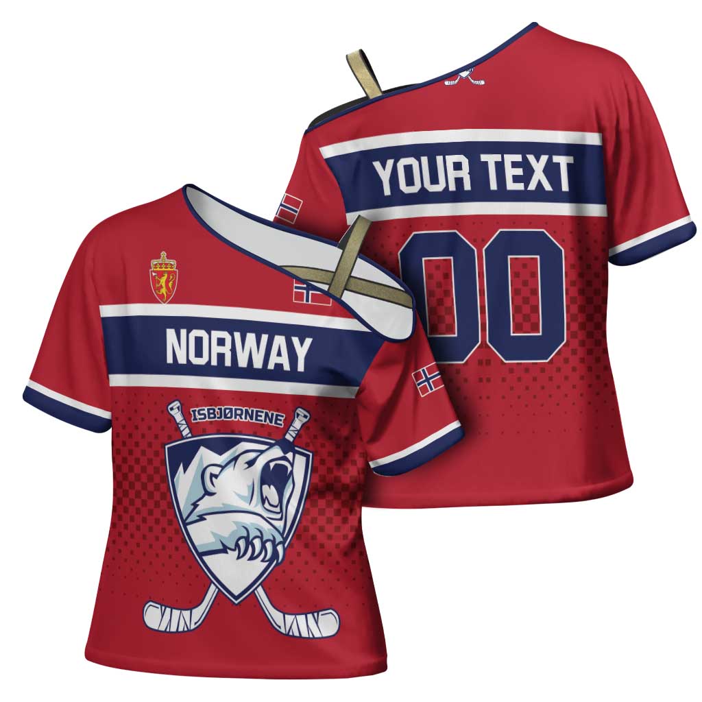 Custom Hockey 2026 Norway Cross Shoulder Shirt The Polar Bears Norge Come On