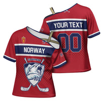Custom Hockey 2026 Norway Cross Shoulder Shirt The Polar Bears Norge Come On