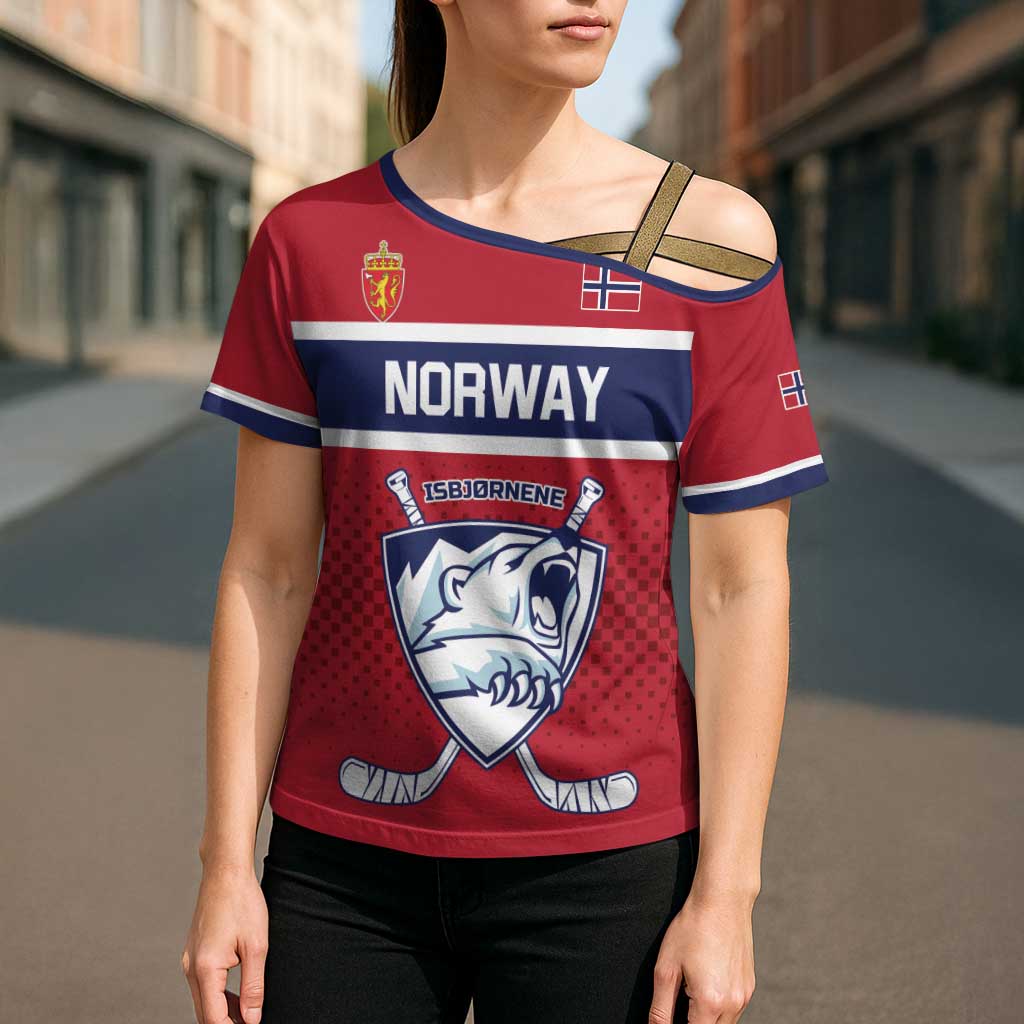 Custom Hockey 2026 Norway Cross Shoulder Shirt The Polar Bears Norge Come On