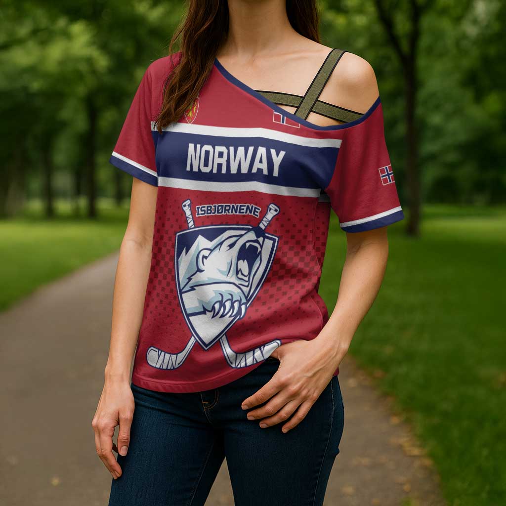 Custom Hockey 2026 Norway Cross Shoulder Shirt The Polar Bears Norge Come On