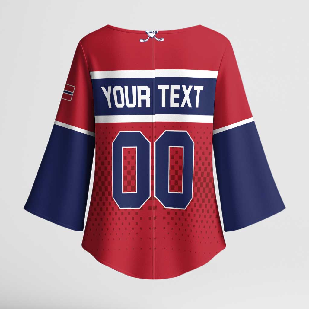 Custom Hockey 2026 Norway Kimono Sleeve Blouse The Polar Bears Norge Come On
