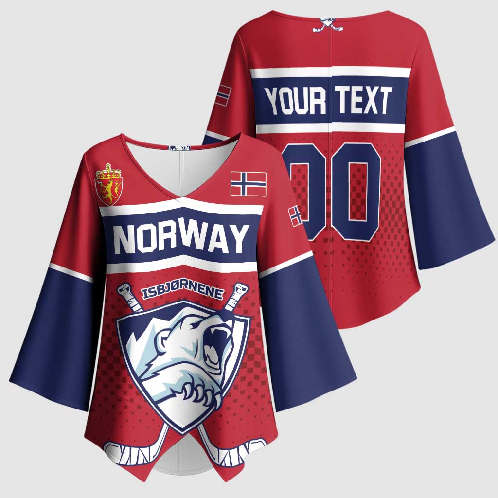 Custom Hockey 2026 Norway Kimono Sleeve Blouse The Polar Bears Norge Come On