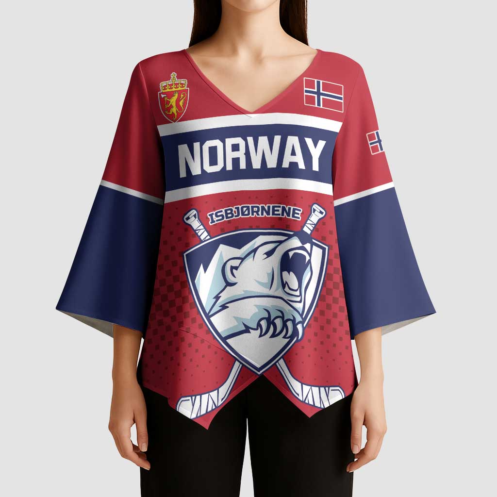 Custom Hockey 2026 Norway Kimono Sleeve Blouse The Polar Bears Norge Come On