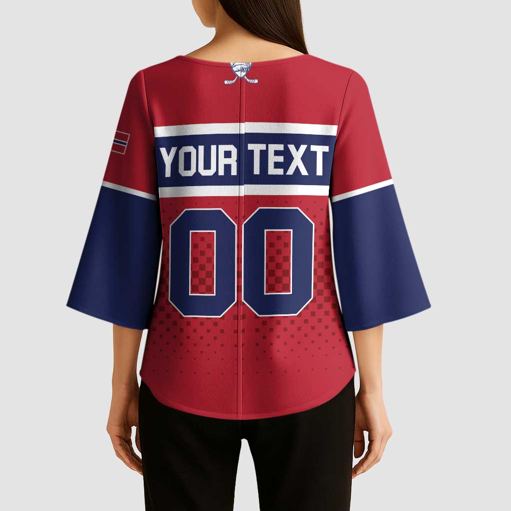 Custom Hockey 2026 Norway Kimono Sleeve Blouse The Polar Bears Norge Come On