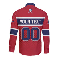 Custom Hockey 2026 Norway Long Sleeve Button Shirt The Polar Bears Norge Come On