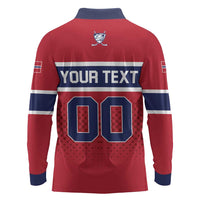 Custom Hockey 2026 Norway Long Sleeve Polo Shirt The Polar Bears Norge Come On