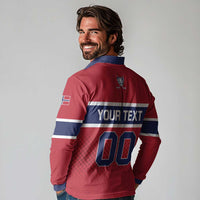 Custom Hockey 2026 Norway Long Sleeve Polo Shirt The Polar Bears Norge Come On