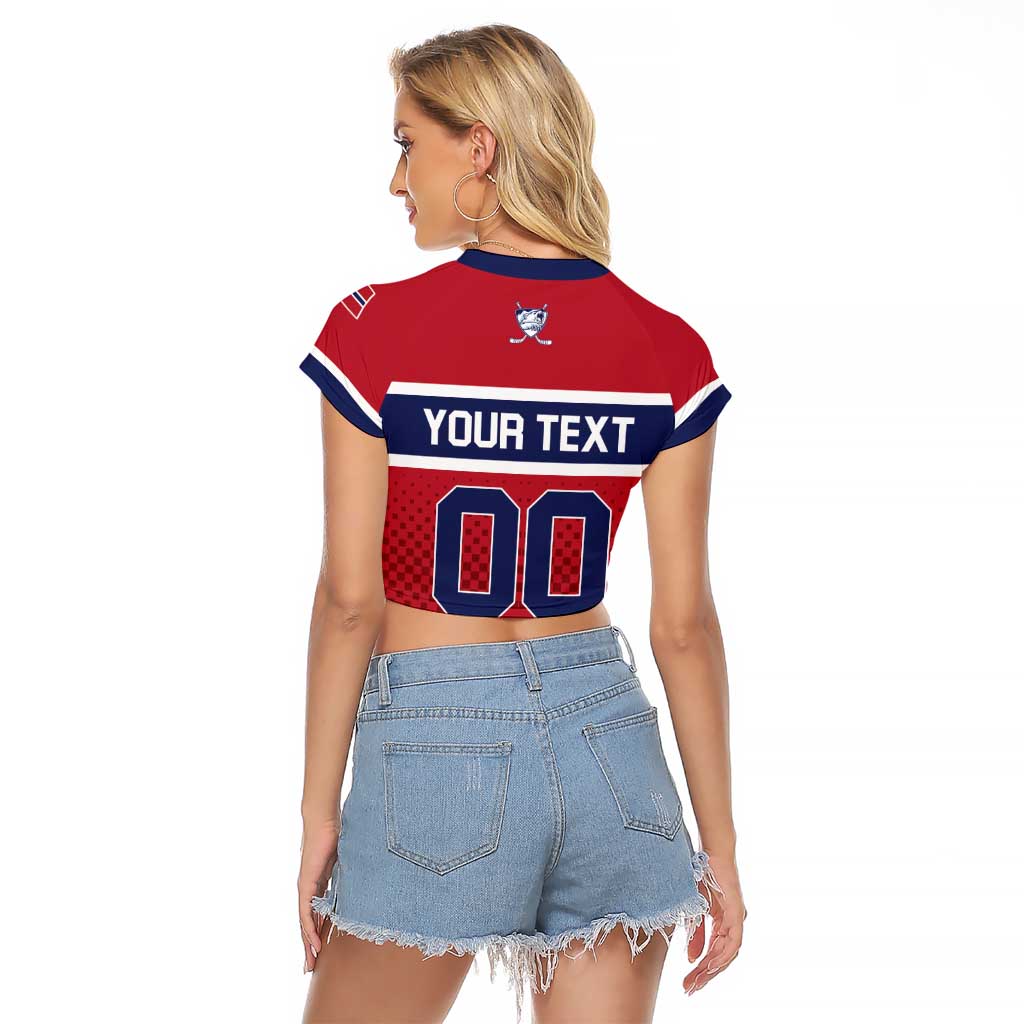 Custom Hockey 2026 Norway Raglan Cropped T Shirt The Polar Bears Norge Come On