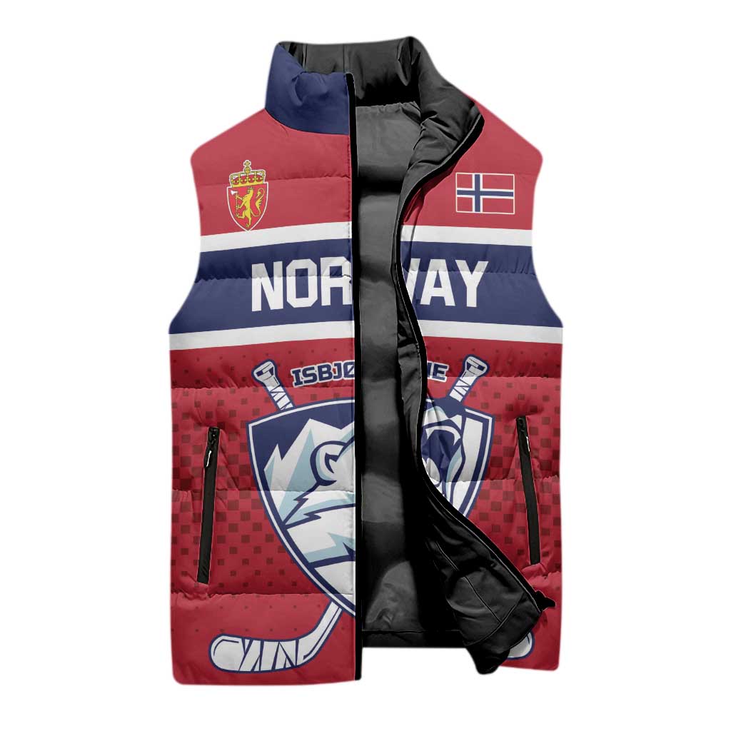Custom Hockey 2026 Norway Sleeveless Puffer Jacket The Polar Bears Norge Come On
