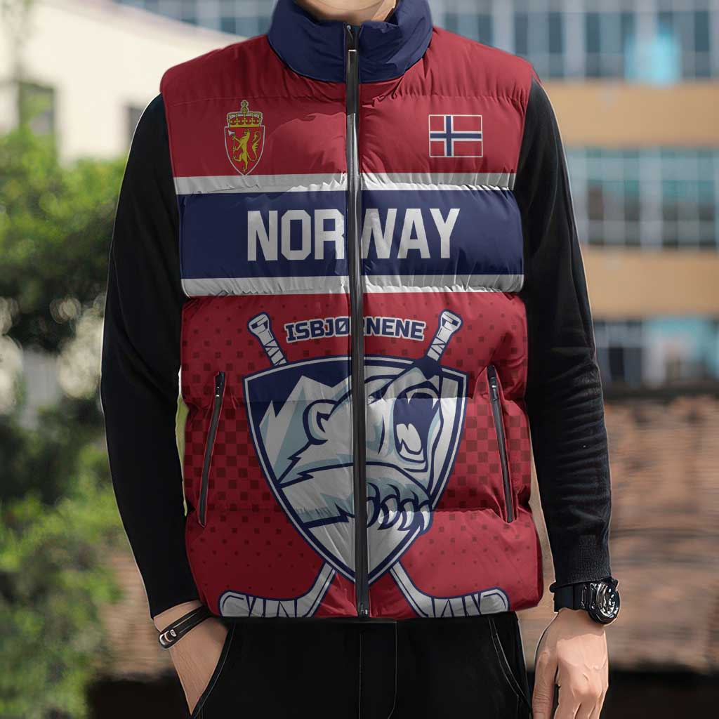 Custom Hockey 2026 Norway Sleeveless Puffer Jacket The Polar Bears Norge Come On