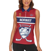 Custom Hockey 2026 Norway Women Sleeveless Polo Shirt The Polar Bears Norge Come On