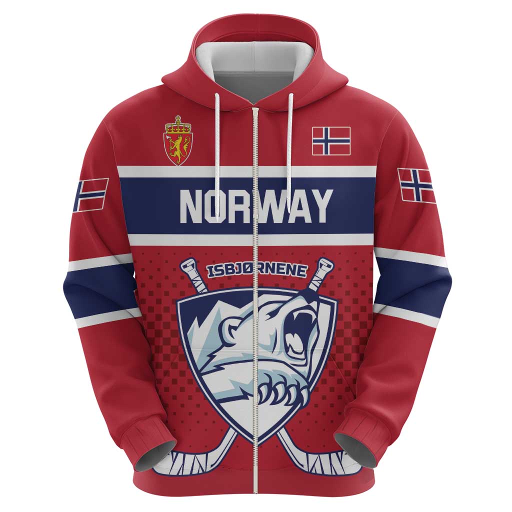 Custom Hockey 2026 Norway Zip Hoodie The Polar Bears Norge Come On