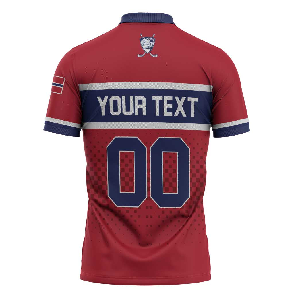 Custom Hockey 2026 Norway Zipper Polo Shirt The Polar Bears Norge Come On