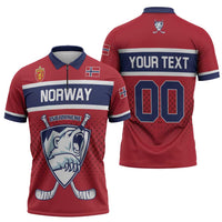 Custom Hockey 2026 Norway Zipper Polo Shirt The Polar Bears Norge Come On