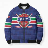 Custom Hockey 2026 Italy Bomber Puffer Jacket Gli Azzurri Go Champions