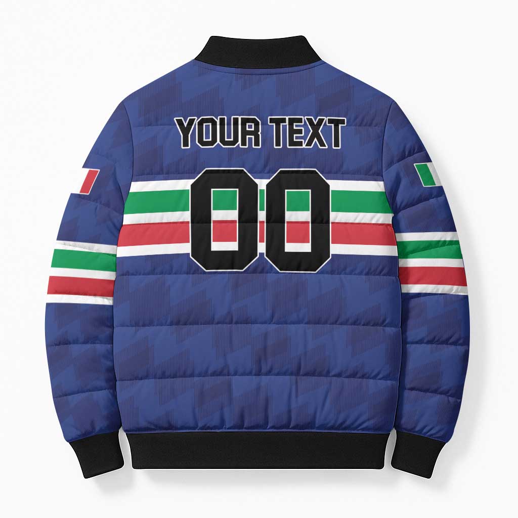 Custom Hockey 2026 Italy Bomber Puffer Jacket Gli Azzurri Go Champions