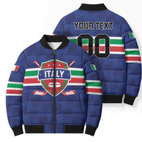 Custom Hockey 2026 Italy Bomber Puffer Jacket Gli Azzurri Go Champions