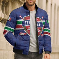 Custom Hockey 2026 Italy Bomber Puffer Jacket Gli Azzurri Go Champions