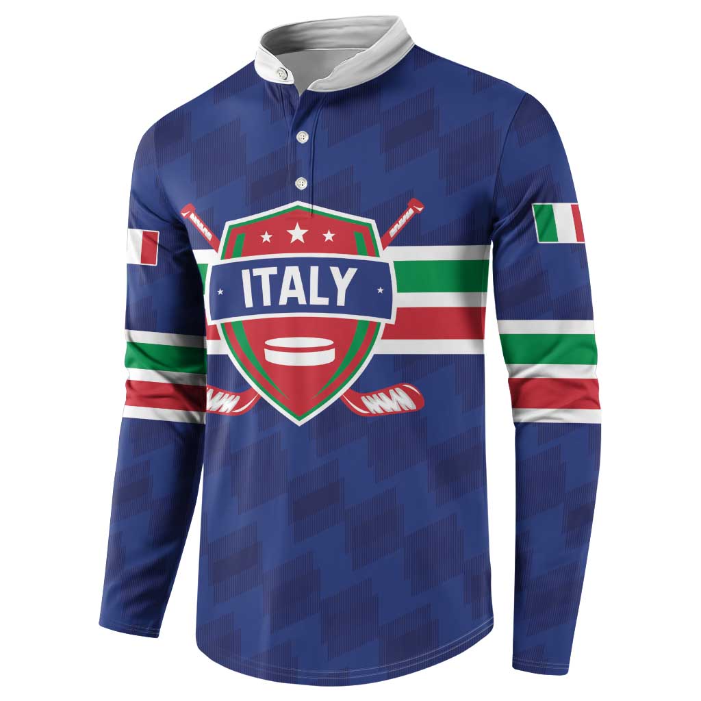 Custom Hockey 2026 Italy Button Sweatshirt Gli Azzurri Go Champions