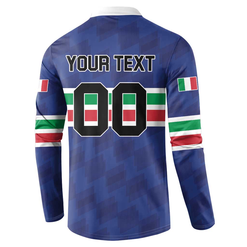 Custom Hockey 2026 Italy Button Sweatshirt Gli Azzurri Go Champions
