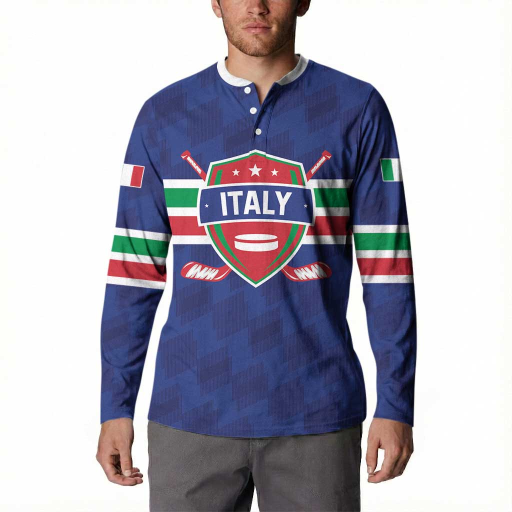 Custom Hockey 2026 Italy Button Sweatshirt Gli Azzurri Go Champions