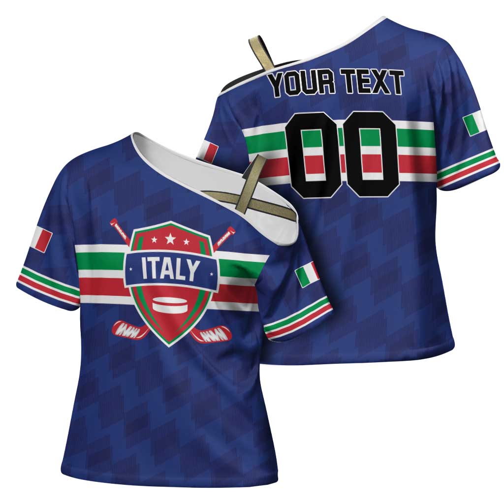 Custom Hockey 2026 Italy Cross Shoulder Shirt Gli Azzurri Go Champions