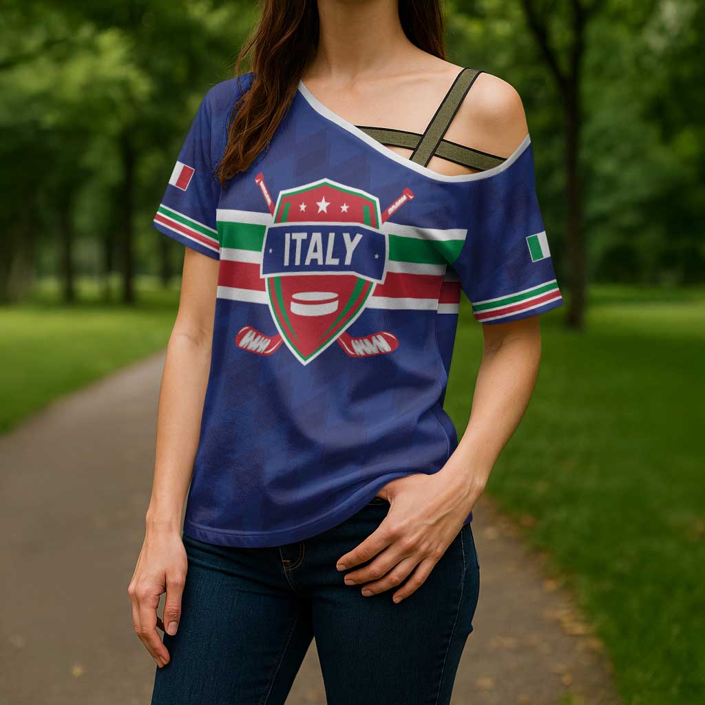 Custom Hockey 2026 Italy Cross Shoulder Shirt Gli Azzurri Go Champions