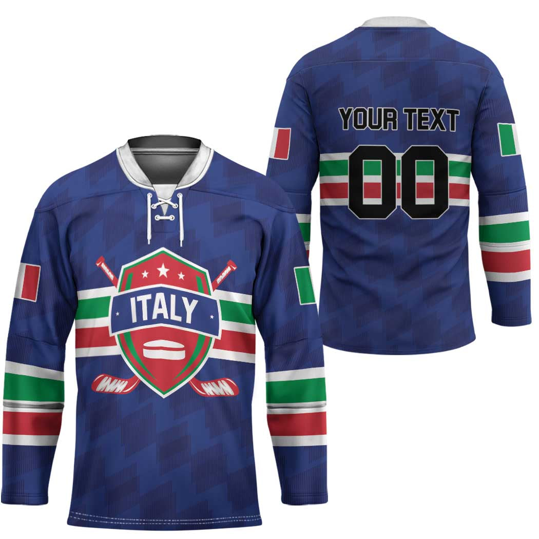 Custom Hockey 2026 Italy Hockey Jersey Gli Azzurri Go Champions