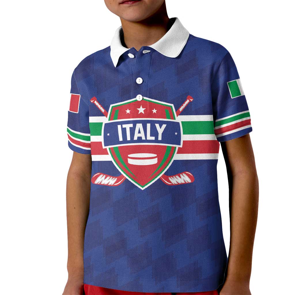 Custom Hockey 2026 Italy Kid Polo Shirt Gli Azzurri Go Champions