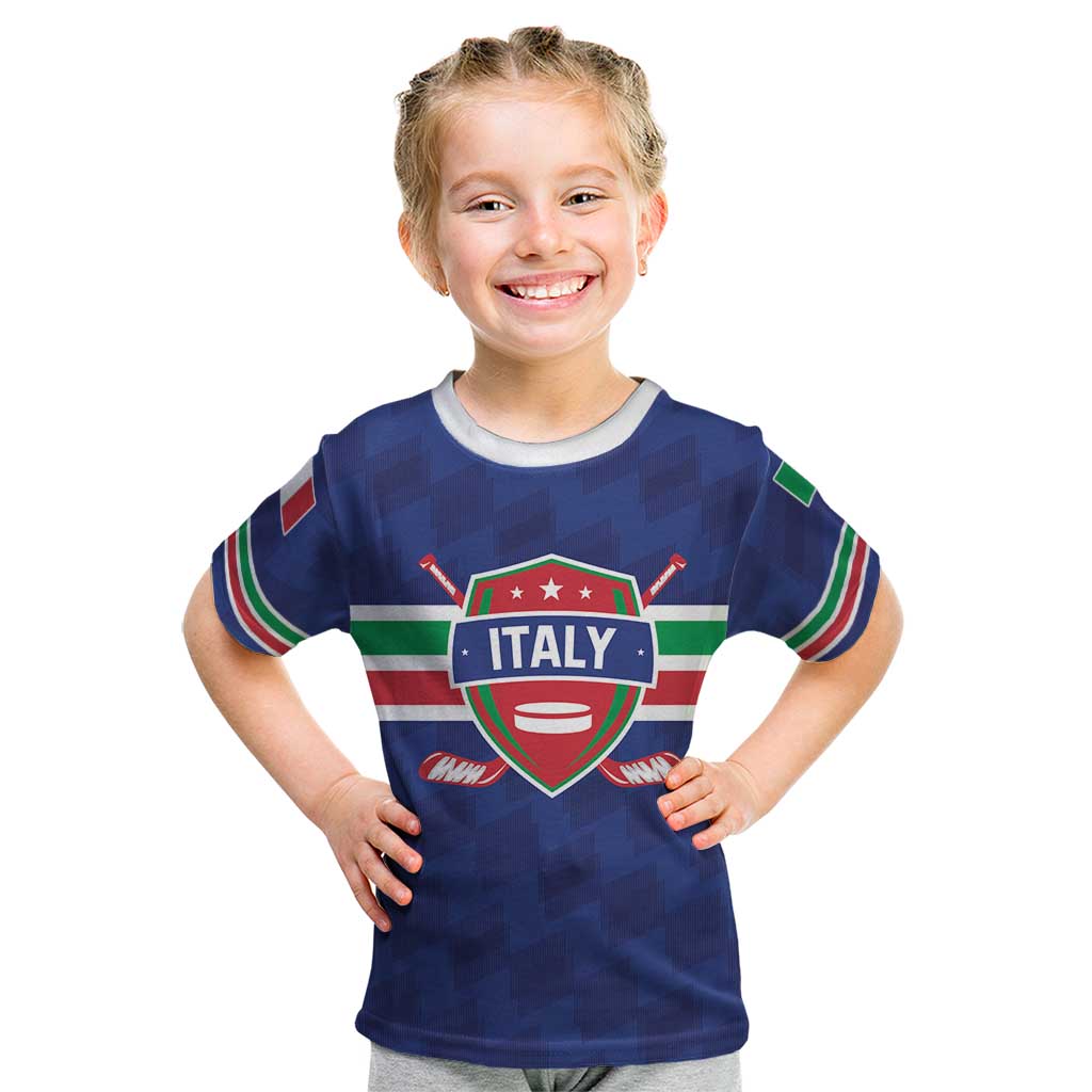 Custom Hockey 2026 Italy Kid T Shirt Gli Azzurri Go Champions