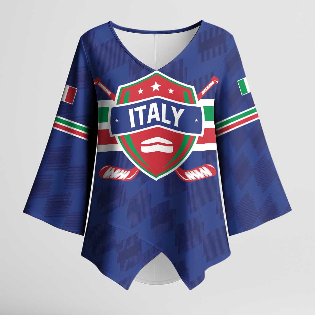 Custom Hockey 2026 Italy Kimono Sleeve Blouse Gli Azzurri Go Champions