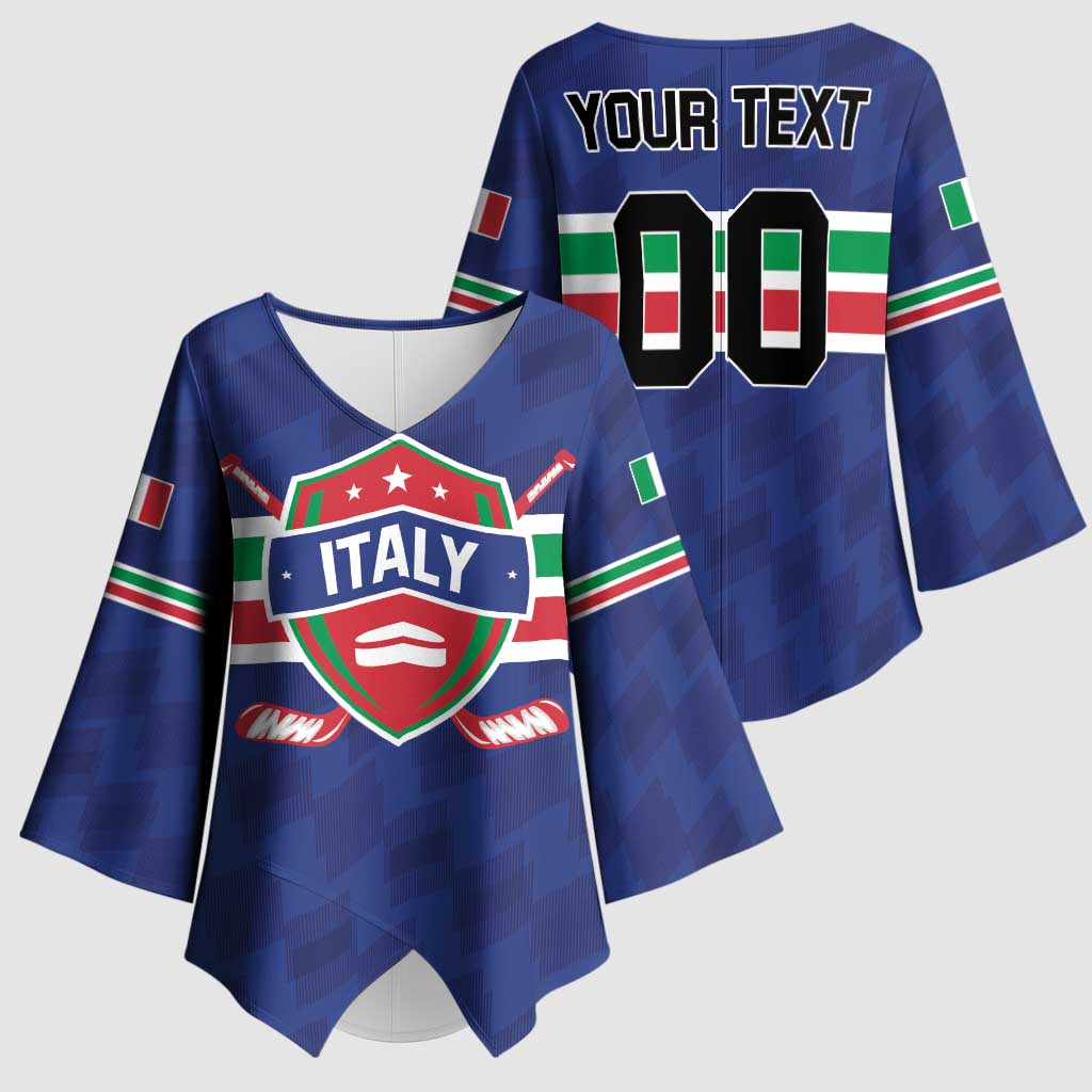 Custom Hockey 2026 Italy Kimono Sleeve Blouse Gli Azzurri Go Champions