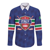 Custom Hockey 2026 Italy Long Sleeve Button Shirt Gli Azzurri Go Champions